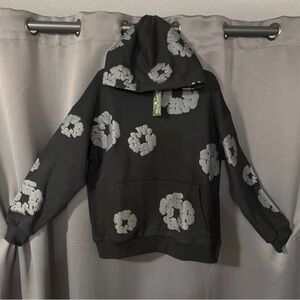 Denim Tears Cotton Wreath Hoodie BLACK/CHARCOAL GREY LARGE NWT